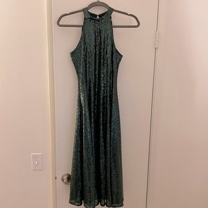 Emerald Sequin Midi Dress
